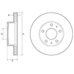 FRONT VENTED BRAKE DISC PAIR - 280MM DIAMETER