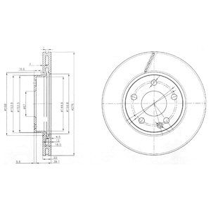 FRONT VENTED BRAKE DISC PAIR - 276MM DIAMETER