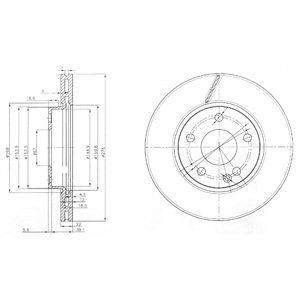 Front Vented Brake Disc Pair Coated - 276mm Diameter