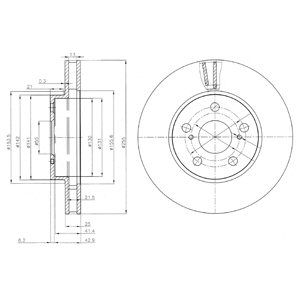 FRONT VENTED BRAKE DISC PAIR - 254.7MM DIAMETER