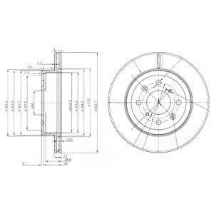 FRONT VENTED BRAKE DISC PAIR - 253MM DIAMETER