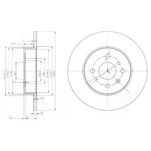 Rear Solid Brake Disc Pair Coated - 264mm Diameter