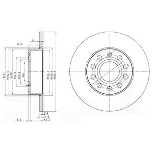 Rear Solid Brake Disc Pair Coated - 260mm Diameter