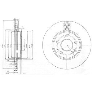 FRONT VENTED BRAKE DISC PAIR - 288.4MM DIAMETER