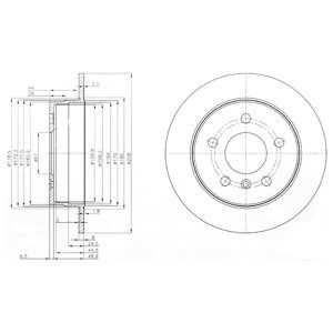 Rear Solid Brake Disc Pair Coated - 258.4mm Diameter