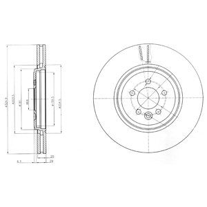 FRONT VENTED BRAKE DISC PAIR - 325MM DIAMETER