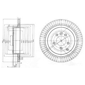 REAR VENTED BRAKE DISC PAIR - 350MM DIAMETER