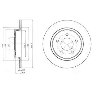 REAR SOLID BRAKE DISC PAIR - 280MM DIAMETER