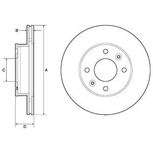 Front Vented Brake Disc Pair Coated - 241mm Diameter