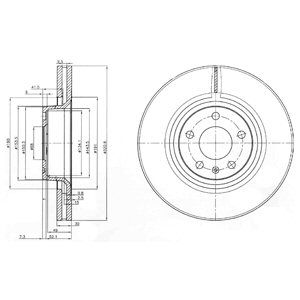 FRONT VENTED BRAKE DISC PAIR - 321MM DIAMETER