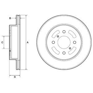 FRONT VENTED BRAKE DISC PAIR - 257MM DIAMETER