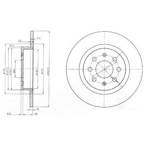 REAR SOLID BRAKE DISC PAIR - 264MM DIAMETER