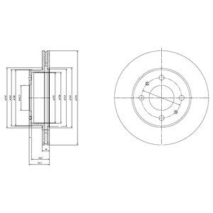 FRONT VENTED BRAKE DISC PAIR - 234MM DIAMETER