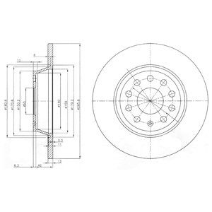 Rear Solid Brake Disc Pair Coated - 286mm Diameter