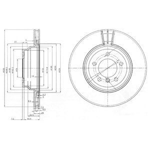 FRONT VENTED BRAKE DISC PAIR - 330MM DIAMETER