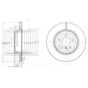 REAR VENTED BRAKE DISC PAIR - 336MM DIAMETER