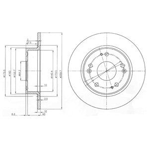 REAR SOLID BRAKE DISC PAIR - 259.5MM DIAMETER