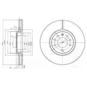 FRONT VENTED BRAKE DISC PAIR - 314MM DIAMETER