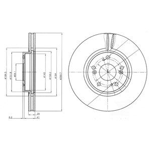 FRONT VENTED BRAKE DISC PAIR - 299.6MM DIAMETER