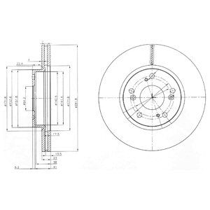 Front Vented Brake Disc Pair Coated - 282mm Diameter