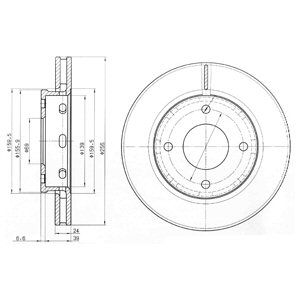 FRONT VENTED BRAKE DISC PAIR - 256MM DIAMETER