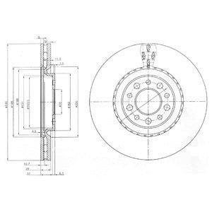 FRONT VENTED BRAKE DISC PAIR - 330MM DIAMETER