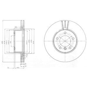 Front Vented Brake Disc Pair Coated - 300mm Diameter