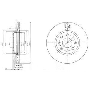 FRONT VENTED BRAKE DISC PAIR - 257MM DIAMETER