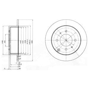 REAR SOLID BRAKE DISC PAIR - 262MM DIAMETER