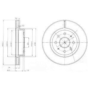 FRONT VENTED BRAKE DISC PAIR - 254MM DIAMETER