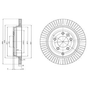 Rear Vented Brake Disc Pair Coated - 325mm Diameter