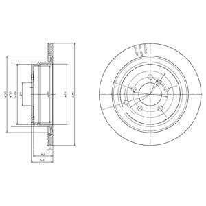 REAR VENTED BRAKE DISC PAIR - 354MM DIAMETER