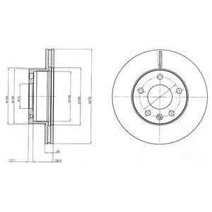 FRONT VENTED BRAKE DISC PAIR - 278MM DIAMETER