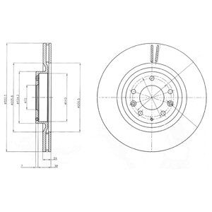 FRONT VENTED BRAKE DISC PAIR - 323MM DIAMETER