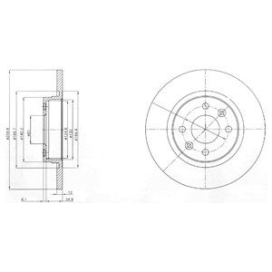 FRONT SOLID BRAKE DISC PAIR - 259MM DIAMETER