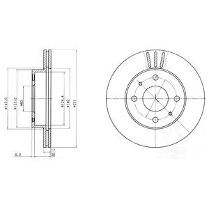 FRONT VENTED BRAKE DISC PAIR - 231MM DIAMETER