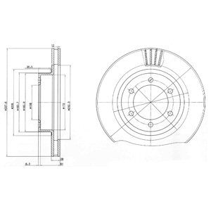 FRONT VENTED BRAKE DISC PAIR - 338MM DIAMETER