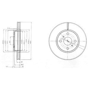 FRONT VENTED BRAKE DISC PAIR - 255MM DIAMETER