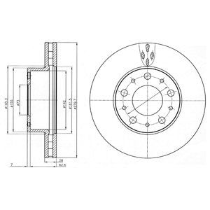 FRONT VENTED BRAKE DISC PAIR - 280MM DIAMETER