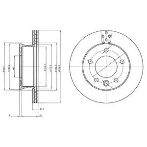 FRONT VENTED BRAKE DISC PAIR - 285MM DIAMETER