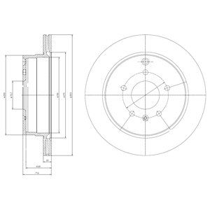 REAR VENTED BRAKE DISC PAIR - 303MM DIAMETER