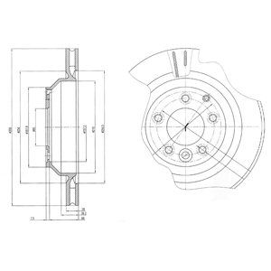 REAR VENTED BRAKE DISC PAIR - 358MM DIAMETER