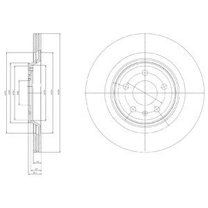 REAR VENTED BRAKE DISC PAIR - 330MM DIAMETER