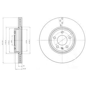 Front Vented Brake Disc Pair Coated - 314mm Diameter