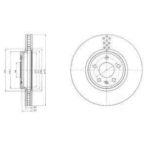 Front Vented Brake Disc Pair Coated - 320mm Diameter