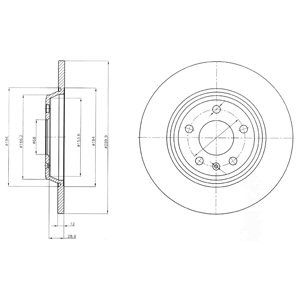 Rear Solid Brake Disc Pair Coated - 300mm Diameter