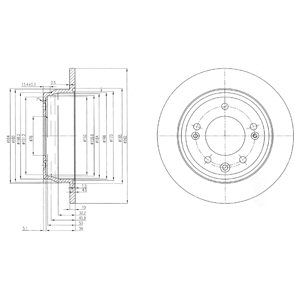 Rear Solid Brake Disc Pair Coated - 262mm Diameter