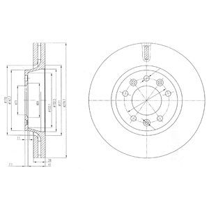 FRONT VENTED BRAKE DISC PAIR - 280MM DIAMETER