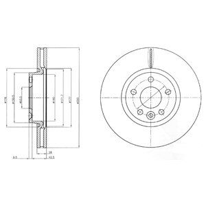 Front Vented Brake Disc Pair Coated - 300mm Diameter