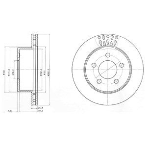 FRONT VENTED BRAKE DISC PAIR - 280MM DIAMETER